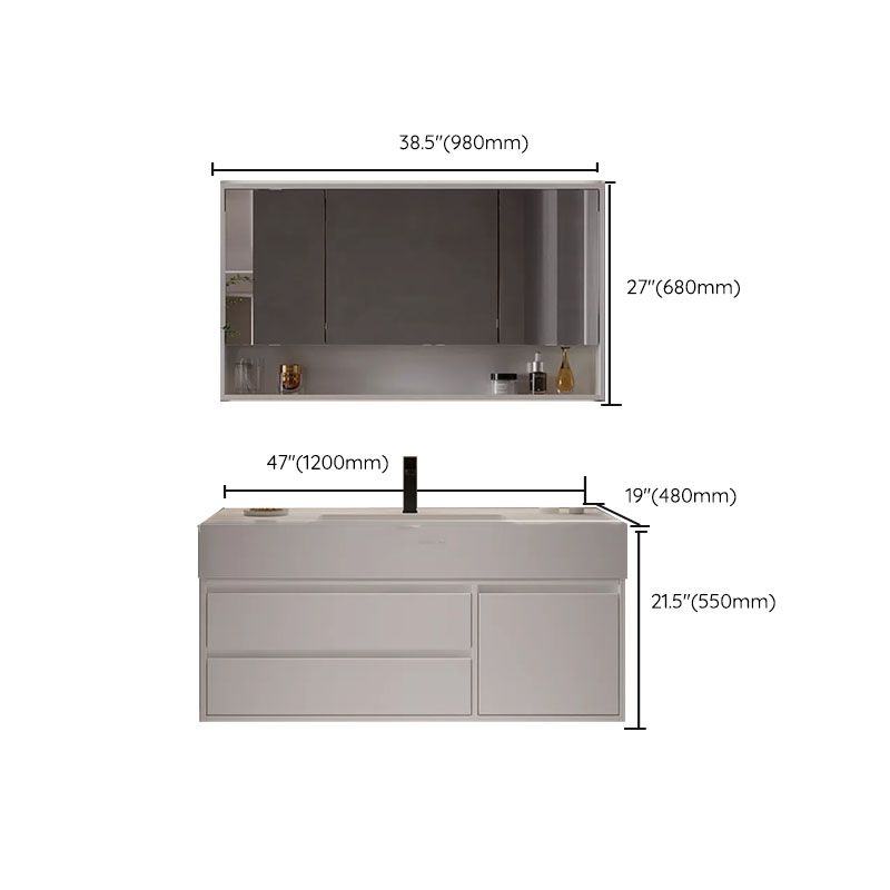 White Modern Rectangular Wall Mounted Standard Bathroom Vanity Set Clearhalo 'Bathroom Remodel & Bathroom Fixtures' 'Bathroom Vanities' 'bathroom_vanities' 'Home Improvement' 'home_improvement' 'home_improvement_bathroom_vanities' 1200x1200_95c804b7-a29a-4c84-8e8f-552abf211761