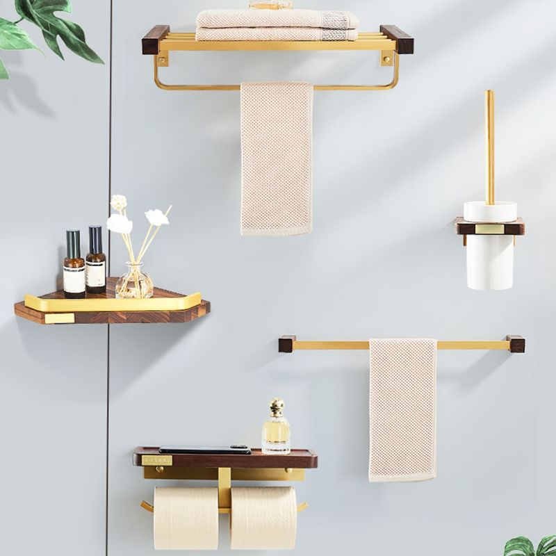 Modern Gold Bath Hardware Set Bath Shelf Paper Holder Bathroom Accessory Set Clearhalo 'Bathroom Hardware Sets' 'Bathroom Hardware' 'Bathroom Remodel & Bathroom Fixtures' 'bathroom_hardware_sets' 'Home Improvement' 'home_improvement' 'home_improvement_bathroom_hardware_sets' 1200x1200_95cb042f-3279-411a-acb4-bd1cc4882e8a