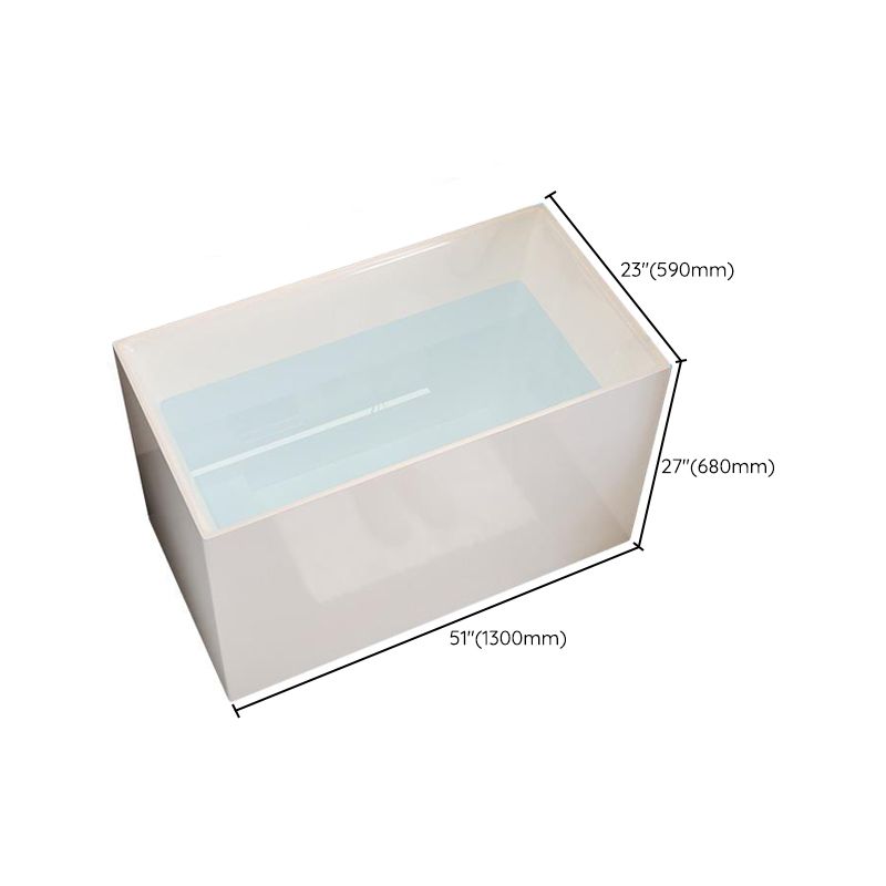 White Acrylic Bathtub Freestanding Soaking Rectangular Modern Bath Clearhalo 'Bathroom Remodel & Bathroom Fixtures' 'Bathtubs' 'Home Improvement' 'home_improvement' 'home_improvement_bathtubs' 'Showers & Bathtubs' 1200x1200_960d11df-154d-40ec-b426-aaafd73cbe20