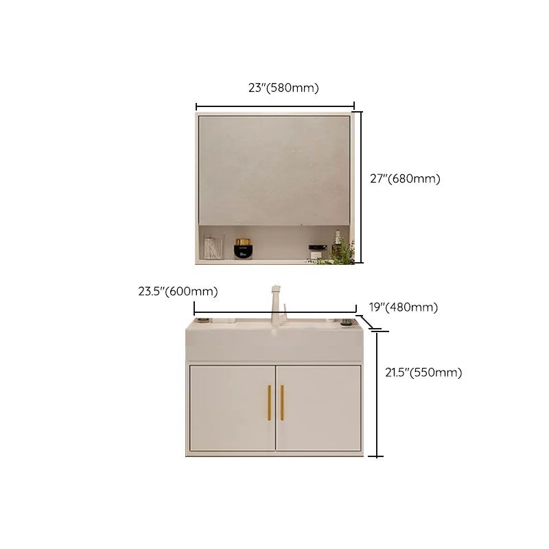 White Wall Mounted Standard Single-Sink Open Console with Sink Set Clearhalo 'Bathroom Remodel & Bathroom Fixtures' 'Bathroom Vanities' 'bathroom_vanities' 'Home Improvement' 'home_improvement' 'home_improvement_bathroom_vanities' 1200x1200_961a13b5-fa4f-49ea-ae24-d0d627dc7872