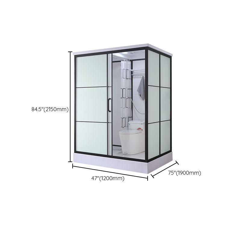 Black Framed Shower Stall with White Base Tempered Glass Shower Stall Clearhalo 'Bathroom Remodel & Bathroom Fixtures' 'Home Improvement' 'home_improvement' 'home_improvement_shower_stalls_enclosures' 'Shower Stalls & Enclosures' 'shower_stalls_enclosures' 'Showers & Bathtubs' 1200x1200_962b2338-16ac-4efb-ab91-961321db31f7