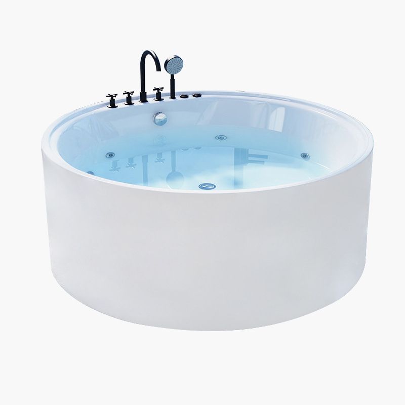 Round Freestanding Soaking Bathtub Modern Acrylic-Fiberglass White Bathtub Clearhalo 'Bathroom Remodel & Bathroom Fixtures' 'Bathtubs' 'Home Improvement' 'home_improvement' 'home_improvement_bathtubs' 'Showers & Bathtubs' 1200x1200_9636a6f1-d8fb-44d0-b4e1-85f4fdce71f7