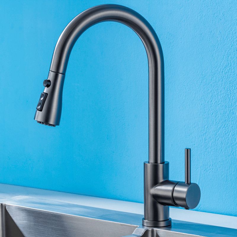 Modern Style Retractable Vessel Faucet Single Handle Stainless Steel Vessel Faucet Clearhalo 'Bathroom Remodel & Bathroom Fixtures' 'Bathroom Sink Faucets' 'Bathroom Sinks & Faucet Components' 'bathroom_sink_faucets' 'Home Improvement' 'home_improvement' 'home_improvement_bathroom_sink_faucets' 1200x1200_96395842-0bdd-4f60-8463-719932e6369b