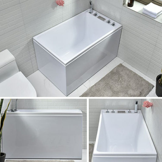Acrylic Rectangular Bath Soaking Back to Wall Tub , 25.2-inch Tall Clearhalo 'Bathroom Remodel & Bathroom Fixtures' 'Bathtubs' 'Home Improvement' 'home_improvement' 'home_improvement_bathtubs' 'Showers & Bathtubs' 1200x1200_96417d30-72fc-426c-ba5c-c2b6df89a475