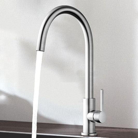 Classic Kitchen Faucet Stainless Steel High Arch Swivel Spout Standard Kitchen Faucets Clearhalo 'Home Improvement' 'home_improvement' 'home_improvement_kitchen_faucets' 'Kitchen Faucets' 'Kitchen Remodel & Kitchen Fixtures' 'Kitchen Sinks & Faucet Components' 'kitchen_faucets' 1200x1200_965f813e-ec3d-477f-8024-d2611878ed30