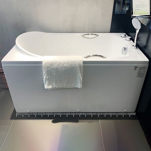 White Acrylic Bathtub Soaking Rectangular Modern Back to Wall Bath Clearhalo 'Bathroom Remodel & Bathroom Fixtures' 'Bathtubs' 'Home Improvement' 'home_improvement' 'home_improvement_bathtubs' 'Showers & Bathtubs' 1200x1200_966cc2eb-9c10-449f-adfb-8beed2158bb5