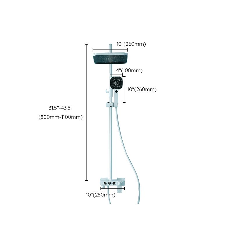 White Round Metal Shower Faucet Valve Included Shower Head Shower on Wall Clearhalo 'Bathroom Remodel & Bathroom Fixtures' 'Home Improvement' 'home_improvement' 'home_improvement_shower_faucets' 'Shower Faucets & Systems' 'shower_faucets' 'Showers & Bathtubs Plumbing' 'Showers & Bathtubs' 1200x1200_96abdce4-7da8-44e0-9a82-195303161b39