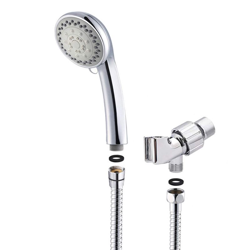 Round Handheld Shower Head in Silver Leak Resistant Wall-Mount Showerhead Clearhalo 'Bathroom Remodel & Bathroom Fixtures' 'Home Improvement' 'home_improvement' 'home_improvement_shower_heads' 'Shower Heads' 'shower_heads' 'Showers & Bathtubs Plumbing' 'Showers & Bathtubs' 1200x1200_96bd1aaf-c19f-46bd-acd8-9118d94fe4d8