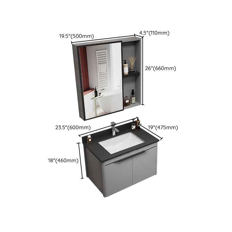 Single Sink Bathroom Vanity Modern Metal Base Rectangular Wall Mount Vanity Set Clearhalo 'Bathroom Remodel & Bathroom Fixtures' 'Bathroom Vanities' 'bathroom_vanities' 'Home Improvement' 'home_improvement' 'home_improvement_bathroom_vanities' 1200x1200_96be61b7-1608-4663-b350-9c0abc32e9c8