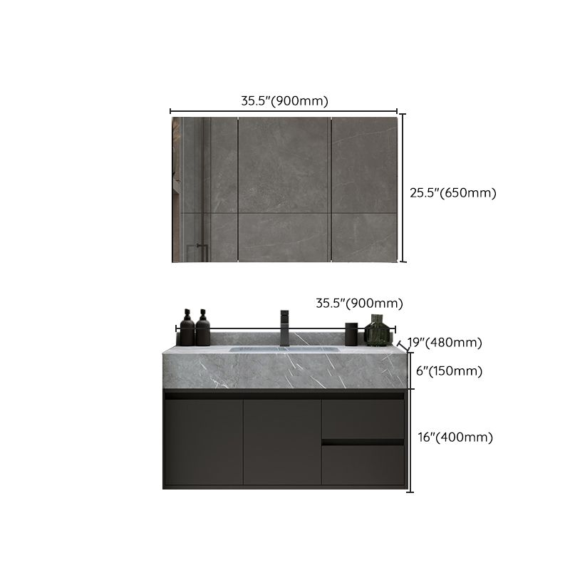 Modern Wall Mount Bathroom Vanity Set Stone Bathroom Vanity with Mirror Clearhalo 'Bathroom Remodel & Bathroom Fixtures' 'Bathroom Vanities' 'bathroom_vanities' 'Home Improvement' 'home_improvement' 'home_improvement_bathroom_vanities' 1200x1200_970e9cb6-0179-4461-b600-4cd8e5dc8231