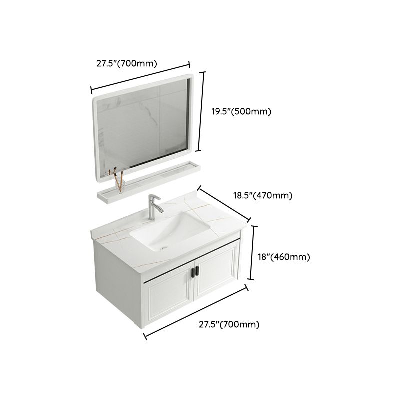 White Modern Single-Sink Wall Mount Open Console with Sink Set Clearhalo 'Bathroom Remodel & Bathroom Fixtures' 'Bathroom Vanities' 'bathroom_vanities' 'Home Improvement' 'home_improvement' 'home_improvement_bathroom_vanities' 1200x1200_97159f86-1c62-46ed-b8a2-373c05f6eed1