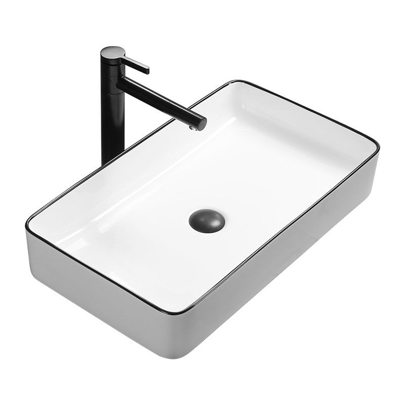 Modern Bathroom Sink Rectangular Porcelain Trough Sink with Pop-Up Drain Clearhalo 'Bathroom Remodel & Bathroom Fixtures' 'Bathroom Sinks & Faucet Components' 'Bathroom Sinks' 'bathroom_sink' 'Home Improvement' 'home_improvement' 'home_improvement_bathroom_sink' 1200x1200_971eb63d-bfa1-41a9-b334-a6366a07ed27