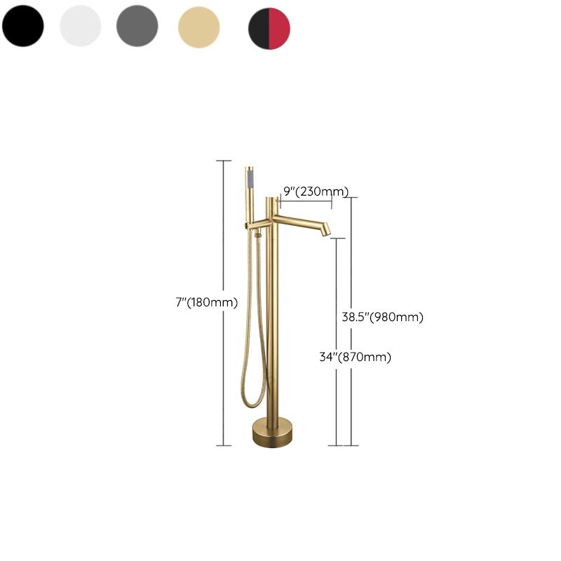 Floor Mounted Bronze Freestanding Tub Filler Single Handle Freestanding Tub Filler Trim Clearhalo 'Bathroom Remodel & Bathroom Fixtures' 'Bathtub Faucets' 'bathtub_faucets' 'Home Improvement' 'home_improvement' 'home_improvement_bathtub_faucets' 1200x1200_9729429b-2efd-4791-84b9-29230093caf8