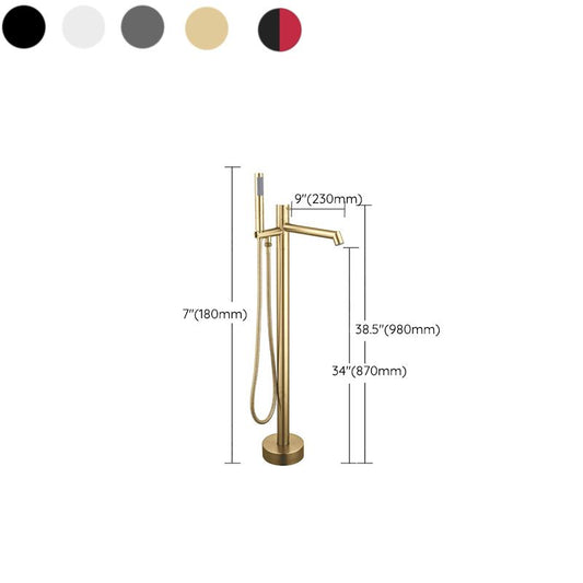 Floor Mounted Bronze Freestanding Tub Filler Single Handle Freestanding Tub Filler Trim Clearhalo 'Bathroom Remodel & Bathroom Fixtures' 'Bathtub Faucets' 'bathtub_faucets' 'Home Improvement' 'home_improvement' 'home_improvement_bathtub_faucets' 1200x1200_9729429b-2efd-4791-84b9-29230093caf8