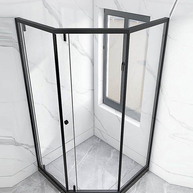 Modern Clear Glass Double Sliding Shower Enclosure Framed Shower Enclosure Clearhalo 'Bathroom Remodel & Bathroom Fixtures' 'Home Improvement' 'home_improvement' 'home_improvement_shower_stalls_enclosures' 'Shower Stalls & Enclosures' 'shower_stalls_enclosures' 'Showers & Bathtubs' 1200x1200_973779f5-e524-4bd5-ad92-1932050dae4f