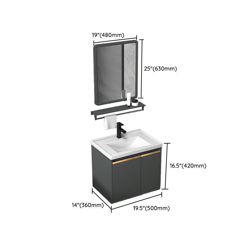 Modern Bathroom Vanity Metal Base Wall-Mounted with Soft Close Door Clearhalo 'Bathroom Remodel & Bathroom Fixtures' 'Bathroom Vanities' 'bathroom_vanities' 'Home Improvement' 'home_improvement' 'home_improvement_bathroom_vanities' 1200x1200_9747ac08-a5d2-4b9b-b15a-f70d117f86ae