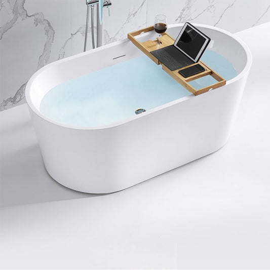 Acrylic Soaking Bathtub Antique Finish Stand Alone Oval Bath Tub Clearhalo 'Bathroom Remodel & Bathroom Fixtures' 'Bathtubs' 'Home Improvement' 'home_improvement' 'home_improvement_bathtubs' 'Showers & Bathtubs' 1200x1200_974e7ca6-5f4f-4e57-91c7-86dc7897235c
