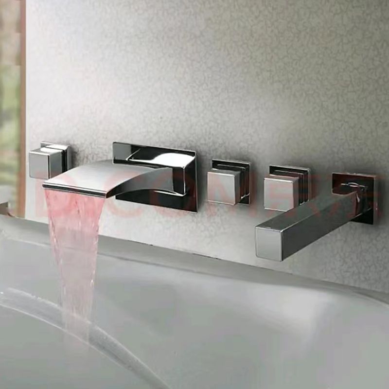 2 Handle Widespread Faucet 3-Hole Widespread Wall Mounted Bathroom Sink Faucet Clearhalo 'bathroom_sink_faucets' 'Conjunta de Baño y Conjunta de Grifo' 'Coronamiento de Baño y Dispositivo de Baño' 'Grifo del lavabo del baño' 'Hogar' 'home_improvement' 'home_improvement_bathroom_sink_faucets' 'Mejoras para el hogar' 1200x1200_977ac8a1-a290-4e3a-9dfc-069026482493