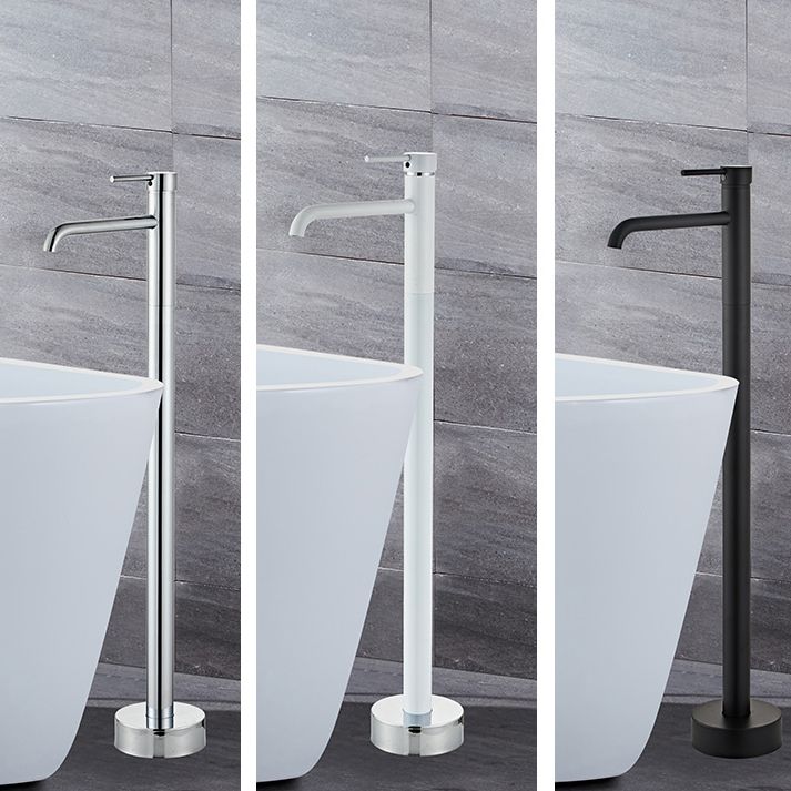 Floor Mounted Metal Freestanding Tub Filler Swivel Low Arc Freestanding Faucet Clearhalo 'Bathroom Remodel & Bathroom Fixtures' 'Bathtub Faucets' 'bathtub_faucets' 'Home Improvement' 'home_improvement' 'home_improvement_bathtub_faucets' 1200x1200_979ac9e2-14e8-40e2-b371-380a0b027c38