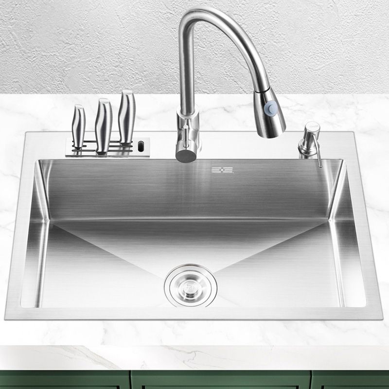 Contemporary Stainless Steel Kitchen Sink with Faucet Single Bowl Sink Clearhalo 'Home Improvement' 'home_improvement' 'home_improvement_kitchen_sinks' 'Kitchen Remodel & Kitchen Fixtures' 'Kitchen Sinks & Faucet Components' 'Kitchen Sinks' 'kitchen_sinks' 1200x1200_979d058b-7c78-49b7-9bc6-44c46fca3bd5