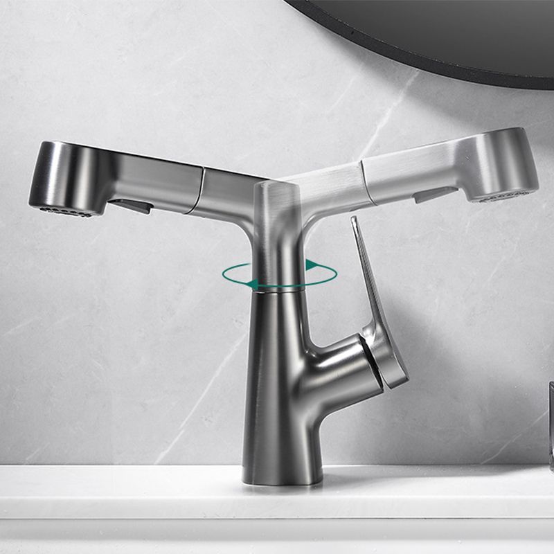 Pull-out Vessel Faucet Contemporary Sink Faucet with One Lever Handle Clearhalo 'Bathroom Remodel & Bathroom Fixtures' 'Bathroom Sink Faucets' 'Bathroom Sinks & Faucet Components' 'bathroom_sink_faucets' 'Home Improvement' 'home_improvement' 'home_improvement_bathroom_sink_faucets' 1200x1200_979f7b51-060a-4f48-935e-a87182b48870