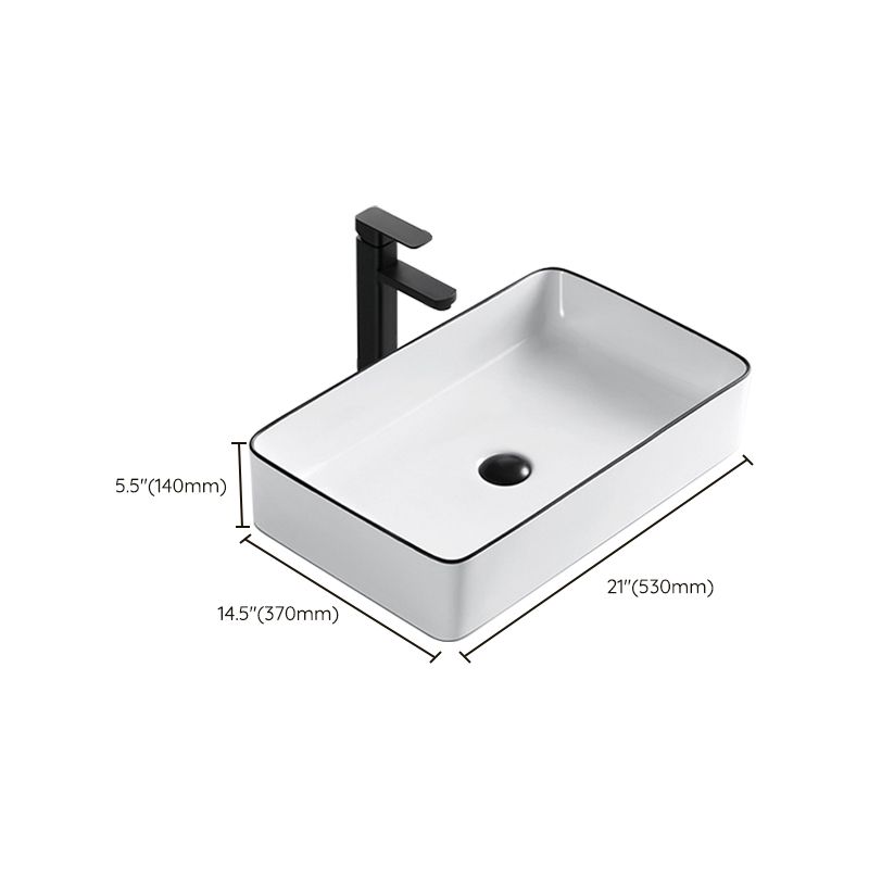 Modern Bathroom Sink Porcelain Rectangular with Overflow and Drain Assembly Basin Sink Clearhalo 'Bathroom Remodel & Bathroom Fixtures' 'Bathroom Sinks & Faucet Components' 'Bathroom Sinks' 'bathroom_sink' 'Home Improvement' 'home_improvement' 'home_improvement_bathroom_sink' 1200x1200_97ce8af5-d8b8-4924-a69e-f20bb62fdc9e