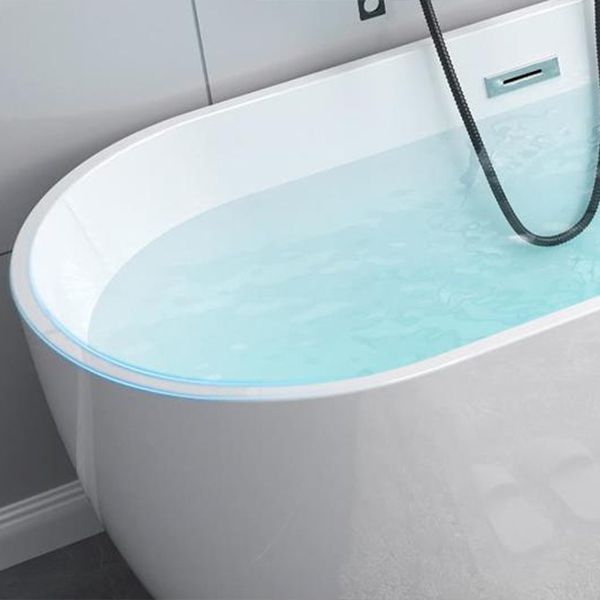 Acrylic Oval Freestanding Bath Soaking 23.23-inch Tall Bathtub in White Clearhalo 'Bathroom Remodel & Bathroom Fixtures' 'Bathtubs' 'Home Improvement' 'home_improvement' 'home_improvement_bathtubs' 'Showers & Bathtubs' 1200x1200_97fd2ec6-33c2-47b1-9c91-90104b5d44e5