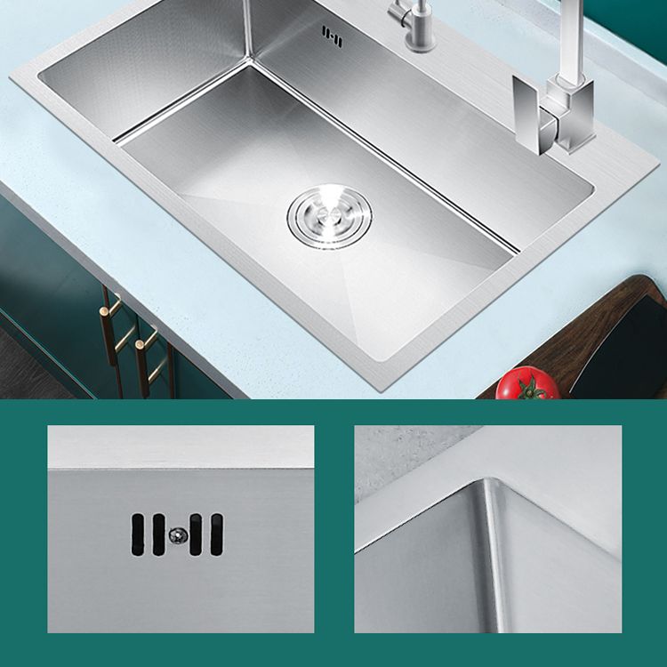 Classic Style Kitchen Sink Stainless Steel Colorfast Kitchen Sink with Drain Strainer Kit Clearhalo 'Home Improvement' 'home_improvement' 'home_improvement_kitchen_sinks' 'Kitchen Remodel & Kitchen Fixtures' 'Kitchen Sinks & Faucet Components' 'Kitchen Sinks' 'kitchen_sinks' 1200x1200_97fefa69-bf58-4a9f-bc69-e93a0c08e397