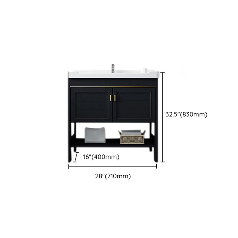 Shelving Included Bath Vanity Set Mirror Freestanding Vanity Set with Single Sink Clearhalo 'Bathroom Remodel & Bathroom Fixtures' 'Bathroom Vanities' 'bathroom_vanities' 'Home Improvement' 'home_improvement' 'home_improvement_bathroom_vanities' 1200x1200_9819b93b-2f85-40af-889f-2193cb3b022c