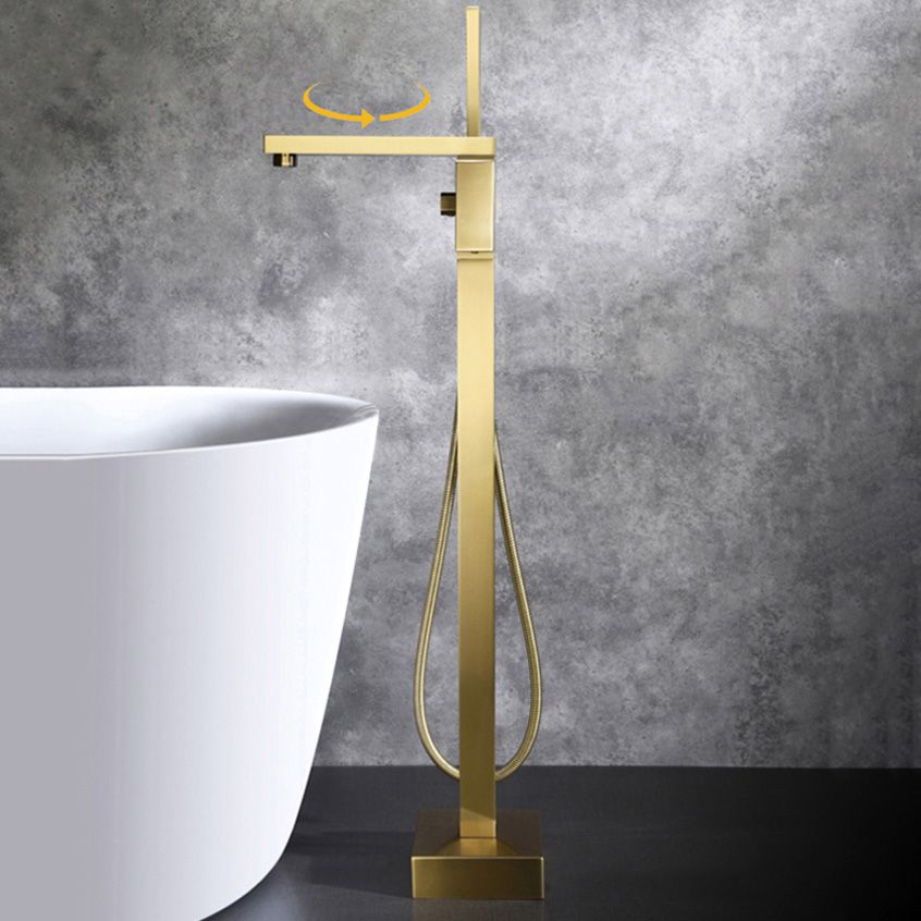 Modern Freestanding Tub Faucet Copper One Handle Floor Mounted Freestanding Bathtub Faucet Clearhalo 'Bathroom Remodel & Bathroom Fixtures' 'Bathtub Faucets' 'bathtub_faucets' 'Home Improvement' 'home_improvement' 'home_improvement_bathtub_faucets' 1200x1200_981a848b-ee86-4152-b57f-73cfafa50fc9