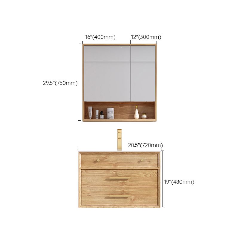 Wood Freestanding Vanity Set Drawers Rectangle Single Sink Bathroom Vanity with Mirror Clearhalo 'Bathroom Remodel & Bathroom Fixtures' 'Bathroom Vanities' 'bathroom_vanities' 'Home Improvement' 'home_improvement' 'home_improvement_bathroom_vanities' 1200x1200_9828afc9-b7be-44f4-b3da-20e7ce94a62e