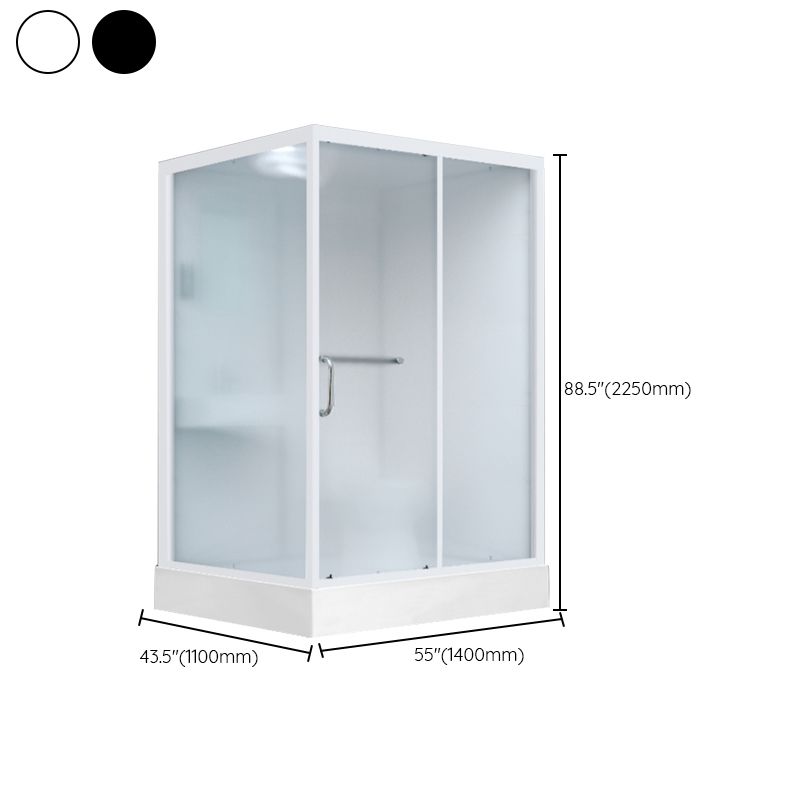 Shower Stall Semi-Frameless Single Sliding Black Rectangle Shower Stall Clearhalo 'Bathroom Remodel & Bathroom Fixtures' 'Home Improvement' 'home_improvement' 'home_improvement_shower_stalls_enclosures' 'Shower Stalls & Enclosures' 'shower_stalls_enclosures' 'Showers & Bathtubs' 1200x1200_9839b760-9e74-4007-94e9-f1f263fde155