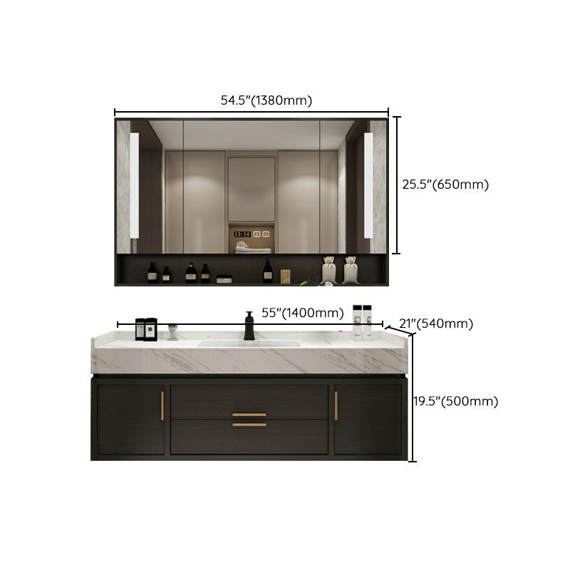 Wall Mount Mirror Included Bath Vanity with Faucet Doors for Bathroom Clearhalo 'Bathroom Remodel & Bathroom Fixtures' 'Bathroom Vanities' 'bathroom_vanities' 'Home Improvement' 'home_improvement' 'home_improvement_bathroom_vanities' 1200x1200_9852689b-fa0a-485f-a295-5521894ad290