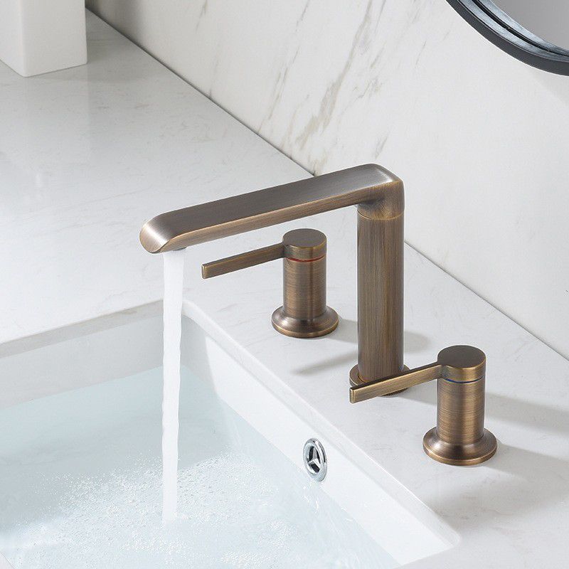 7.28" H Luxury Vanity Sink Faucet 3-hole Circular Bathroom Faucet Clearhalo 'Bathroom Remodel & Bathroom Fixtures' 'Bathroom Sink Faucets' 'Bathroom Sinks & Faucet Components' 'bathroom_sink_faucets' 'Home Improvement' 'home_improvement' 'home_improvement_bathroom_sink_faucets' 1200x1200_9855cf28-4652-4559-942e-3b3b997f8a24