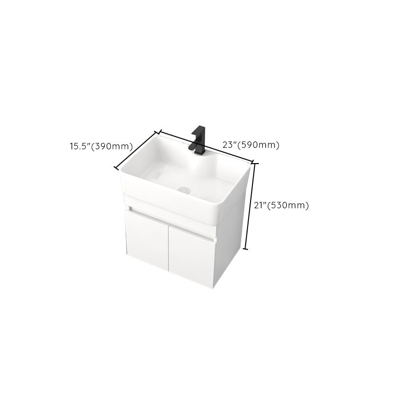 Rectangular Single Sink Bathroom Vanity Modern White Wall Mount Vanity Set Clearhalo 'Bathroom Remodel & Bathroom Fixtures' 'Bathroom Vanities' 'bathroom_vanities' 'Home Improvement' 'home_improvement' 'home_improvement_bathroom_vanities' 1200x1200_9863774a-9cb0-470a-9a39-608ea3c63c01