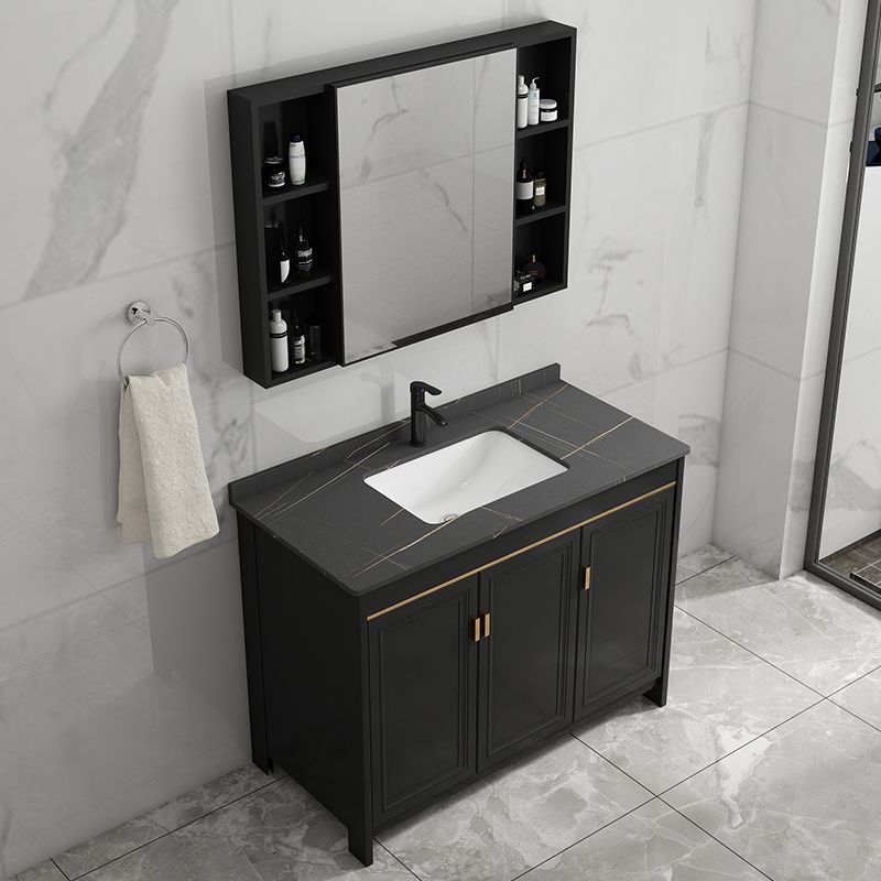 Rectangular Bathroom Vanity Glam Black Freestanding Metal Base Vanity Set Clearhalo 'Bathroom Remodel & Bathroom Fixtures' 'Bathroom Vanities' 'bathroom_vanities' 'Home Improvement' 'home_improvement' 'home_improvement_bathroom_vanities' 1200x1200_98685c7f-0821-4617-93e0-bf7b0f18b67b
