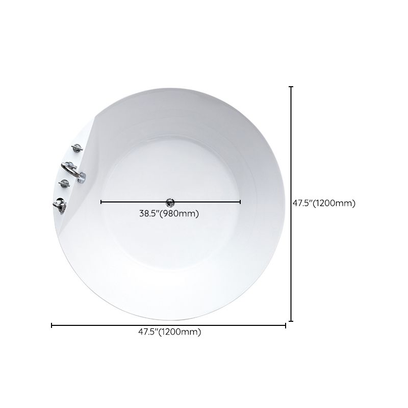 Modern Freestanding Round Bathtub Center Drain Bathroom White Tub Clearhalo 'Bathroom Remodel & Bathroom Fixtures' 'Bathtubs' 'Home Improvement' 'home_improvement' 'home_improvement_bathtubs' 'Showers & Bathtubs' 1200x1200_98872259-1cec-45a5-b61b-2df0bb02091d