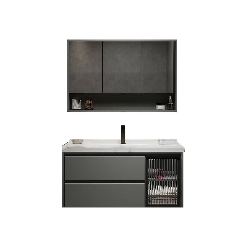 Modern Gray Wood Rectangular Wall Mount Open Console with Sink Set Clearhalo 'Bathroom Remodel & Bathroom Fixtures' 'Bathroom Vanities' 'bathroom_vanities' 'Home Improvement' 'home_improvement' 'home_improvement_bathroom_vanities' 1200x1200_98d61ada-cf73-4df8-a8a3-c3befd432c83