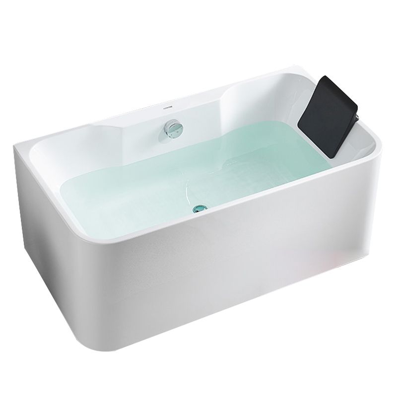 Modern White Rectangle Bathtub Acrylic Back to Wall with Drain Bath Tub Clearhalo 'Bathroom Remodel & Bathroom Fixtures' 'Bathtubs' 'Home Improvement' 'home_improvement' 'home_improvement_bathtubs' 'Showers & Bathtubs' 1200x1200_98ded723-29fc-4bac-8d05-14b7d994ebc2