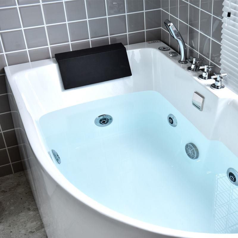 Modern Corner Acrylic Bathtub Back to Wall Bathtub with Drain and Massage Device Clearhalo 'Bathroom Remodel & Bathroom Fixtures' 'Bathtubs' 'Home Improvement' 'home_improvement' 'home_improvement_bathtubs' 'Showers & Bathtubs' 1200x1200_98e36d1d-faea-4d87-b2d1-32c8f18cb6d8