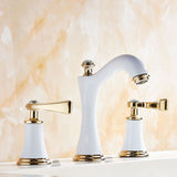 Widespread Faucet Glam Style 2 Lever Handles Faucet for Bathroom Clearhalo 'Accueil' 'Amélioration Domiciliaire' 'bathroom_sink_faucets' 'Ensembles de Lavabo & de Robinet de Toilette' 'home_improvement' 'home_improvement_bathroom_sink_faucets' 'Robinet de Lavabo de Salle de Bain' 'Rénovation et Équipement de Salle de Bain' 1200x1200_992159a6-f102-4e35-910f-e2b4c6c59a3c