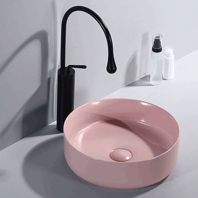 Round Modern Bathroom Sink Porcelain Vessel Bathroom Sink for Home(Faucet Not Included) Clearhalo 'Bathroom Remodel & Bathroom Fixtures' 'Bathroom Sinks & Faucet Components' 'Bathroom Sinks' 'bathroom_sink' 'Home Improvement' 'home_improvement' 'home_improvement_bathroom_sink' 1200x1200_9927a25d-21b4-4e87-b065-b6197208f2b2