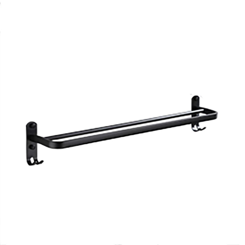 Contemporary Bathroom Accessory Set Black Finish Robe Hooks/Towel Ring Bar Clearhalo 'Bathroom Hardware Sets' 'Bathroom Hardware' 'Bathroom Remodel & Bathroom Fixtures' 'bathroom_hardware_sets' 'Home Improvement' 'home_improvement' 'home_improvement_bathroom_hardware_sets' 1200x1200_992a9d4c-5bcd-457a-8bc2-7a6ecf2b450c