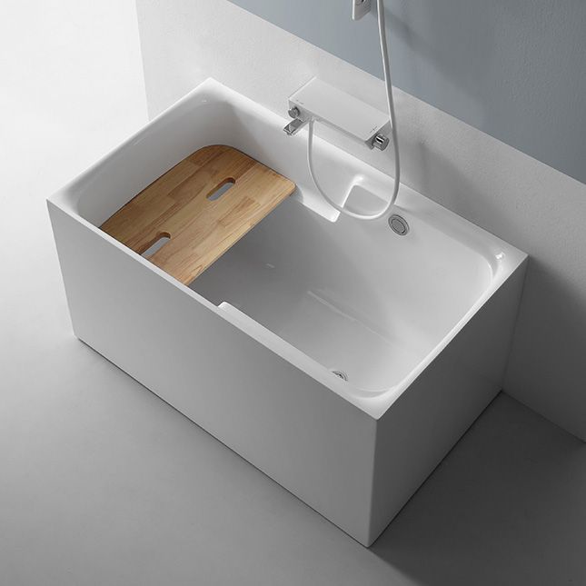 Back to Wall Small Tub Modern Soaking Rectangular Bathroom Bathtub Clearhalo 'Bathroom Remodel & Bathroom Fixtures' 'Bathtubs' 'Home Improvement' 'home_improvement' 'home_improvement_bathtubs' 'Showers & Bathtubs' 1200x1200_993ce7a7-2b58-4104-a546-cd23cff15495