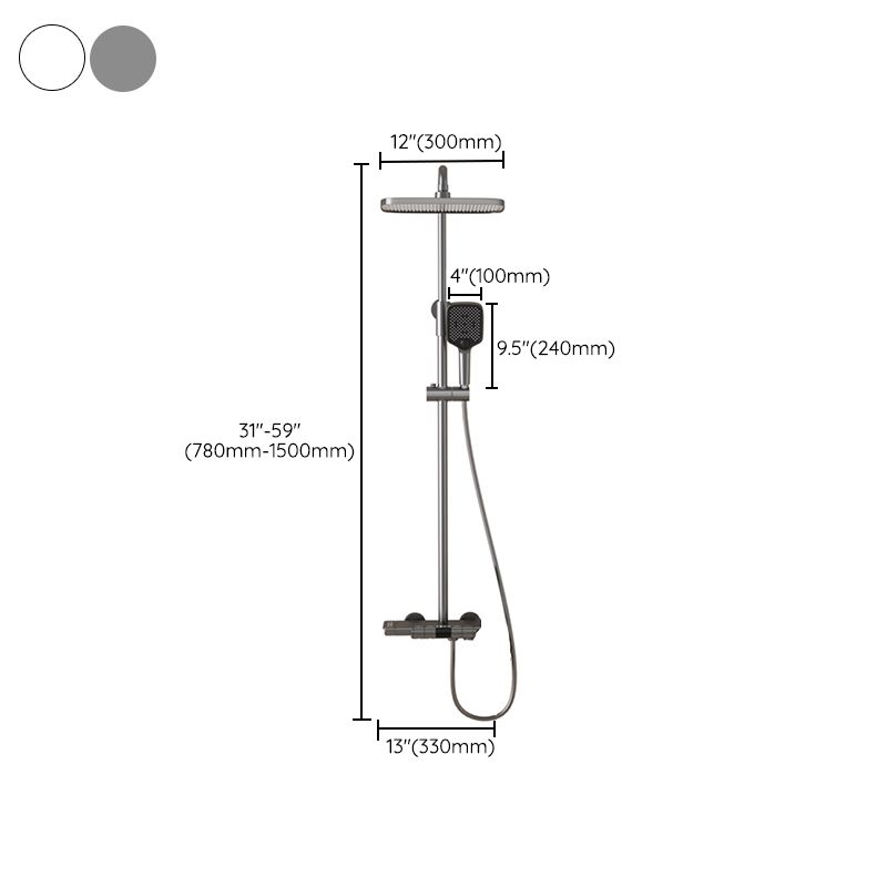 Wall Mounted Shower Arm Shower Faucet Adjustable Metal Shower System with Slide Bar Clearhalo 'Bathroom Remodel & Bathroom Fixtures' 'Home Improvement' 'home_improvement' 'home_improvement_shower_faucets' 'Shower Faucets & Systems' 'shower_faucets' 'Showers & Bathtubs Plumbing' 'Showers & Bathtubs' 1200x1200_99508874-94c5-4e97-9bc4-22314bd52bd5