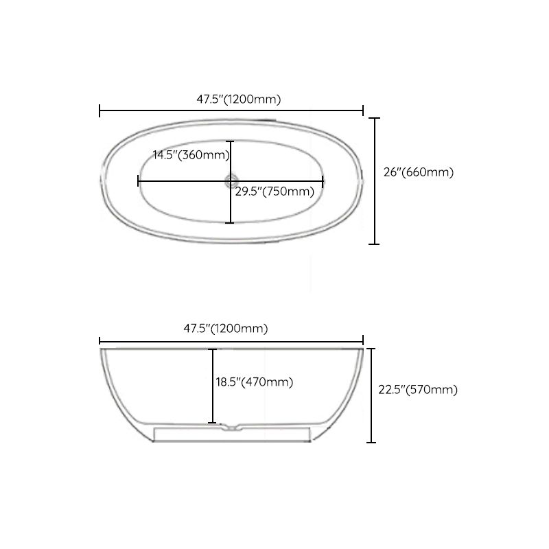 Contemporary White Bath Tub with Overflow Trim Oval Soaking Tub for Home Clearhalo 'Bathroom Remodel & Bathroom Fixtures' 'Bathtubs' 'Home Improvement' 'home_improvement' 'home_improvement_bathtubs' 'Showers & Bathtubs' 1200x1200_999b31df-0a1f-4864-be48-a47d8cdc2831