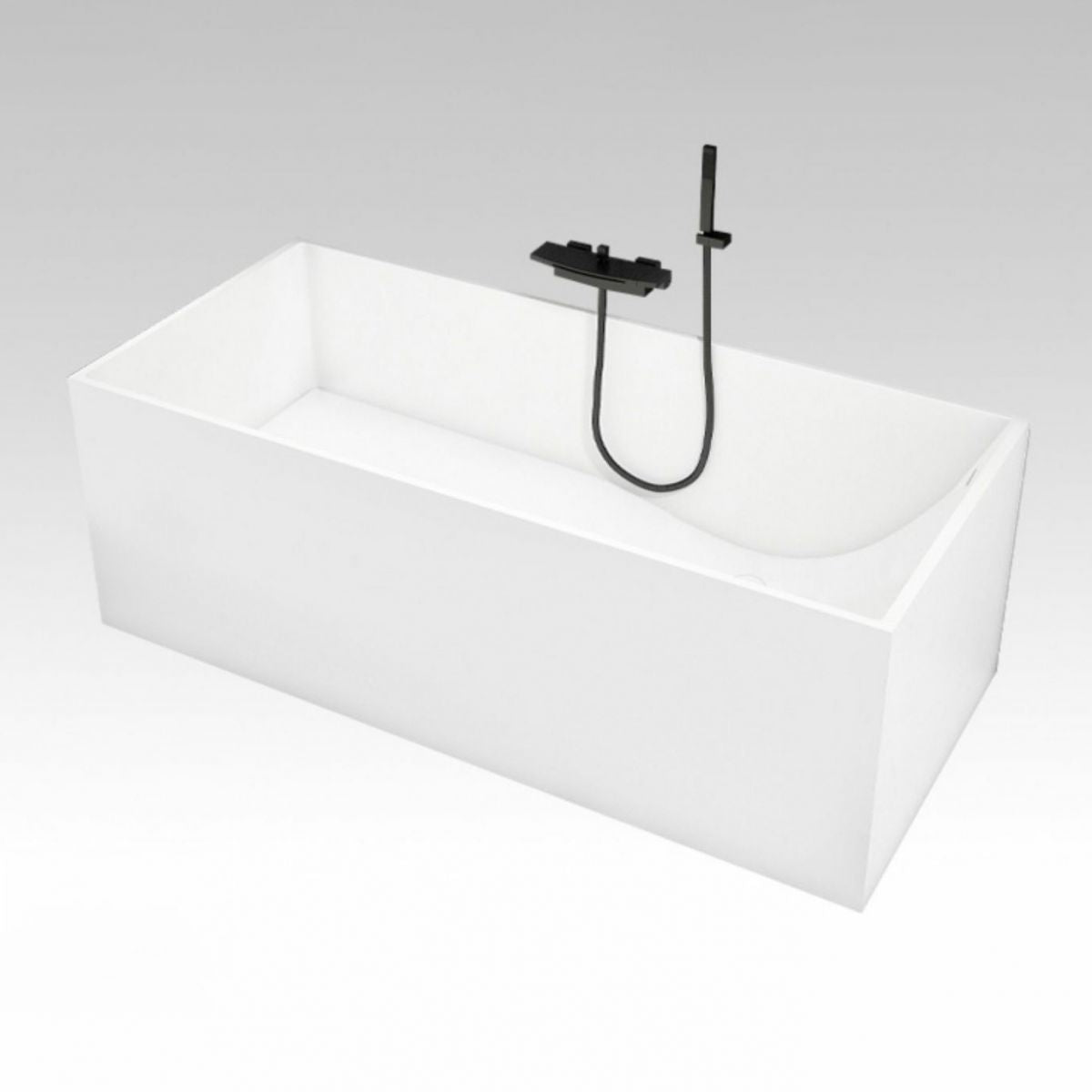 Stone Soaking Rectangular Bathtub Antique Finish Back to Wall Bath Tub Clearhalo 'Bathroom Remodel & Bathroom Fixtures' 'Bathtubs' 'Home Improvement' 'home_improvement' 'home_improvement_bathtubs' 'Showers & Bathtubs' 1200x1200_9a19057d-dff6-499c-b604-144082e81e9a