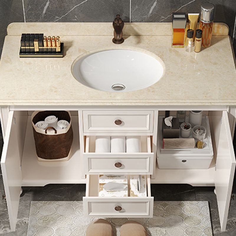 Wood Bathroom Vanity Drawers Mirror Single Sink Freestanding Bath Vanity with 2 Doors Clearhalo 'Bathroom Remodel & Bathroom Fixtures' 'Bathroom Vanities' 'bathroom_vanities' 'Home Improvement' 'home_improvement' 'home_improvement_bathroom_vanities' 1200x1200_9a2da0ca-836d-4890-915c-1134ce25f805