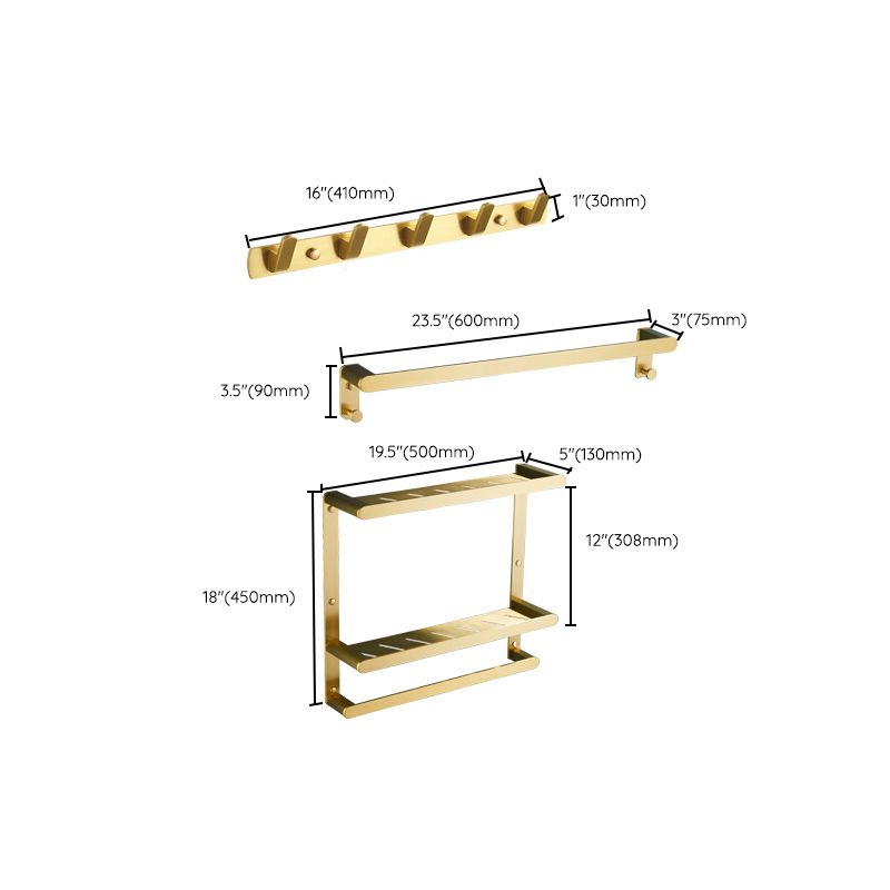 Traditional Bathroom Accessories Hardware Set Gold Bathroom Accessory Kit Clearhalo 'Bathroom Hardware Sets' 'Bathroom Hardware' 'Bathroom Remodel & Bathroom Fixtures' 'bathroom_hardware_sets' 'Home Improvement' 'home_improvement' 'home_improvement_bathroom_hardware_sets' 1200x1200_9a398c7f-0b1e-464c-b24b-7d01743d35aa