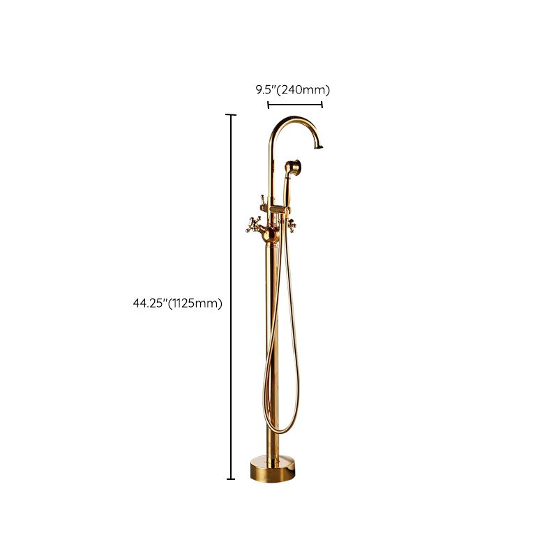 Modern Gold Bath Faucet Trim Floor Mounted High Arc Tub Faucet Clearhalo 'Bathroom Remodel & Bathroom Fixtures' 'Bathtub Faucets' 'bathtub_faucets' 'Home Improvement' 'home_improvement' 'home_improvement_bathtub_faucets' 1200x1200_9a56834c-a2ae-40b3-8ba5-45ce68260030